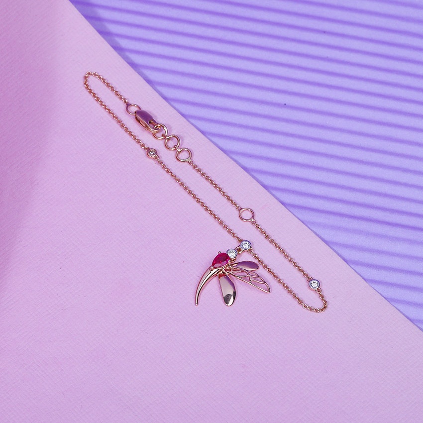 Pinion Dragonfly Gemstone Bracelet