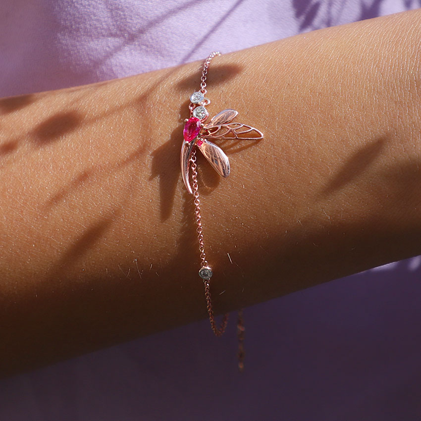 Pinion Dragonfly Gemstone Bracelet