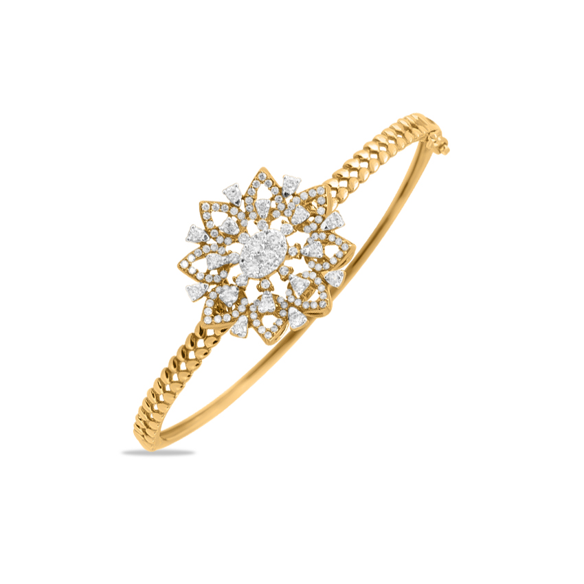 Diamond Bracelets 18 Karat Rose Gold Artsy Sparkle Diamond Bracelet