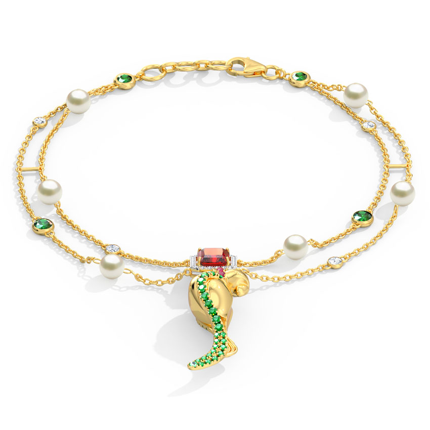 Dainty Parrot Gemstone Bracelet