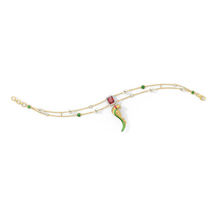 Dainty Parrot Gemstone Bracelet