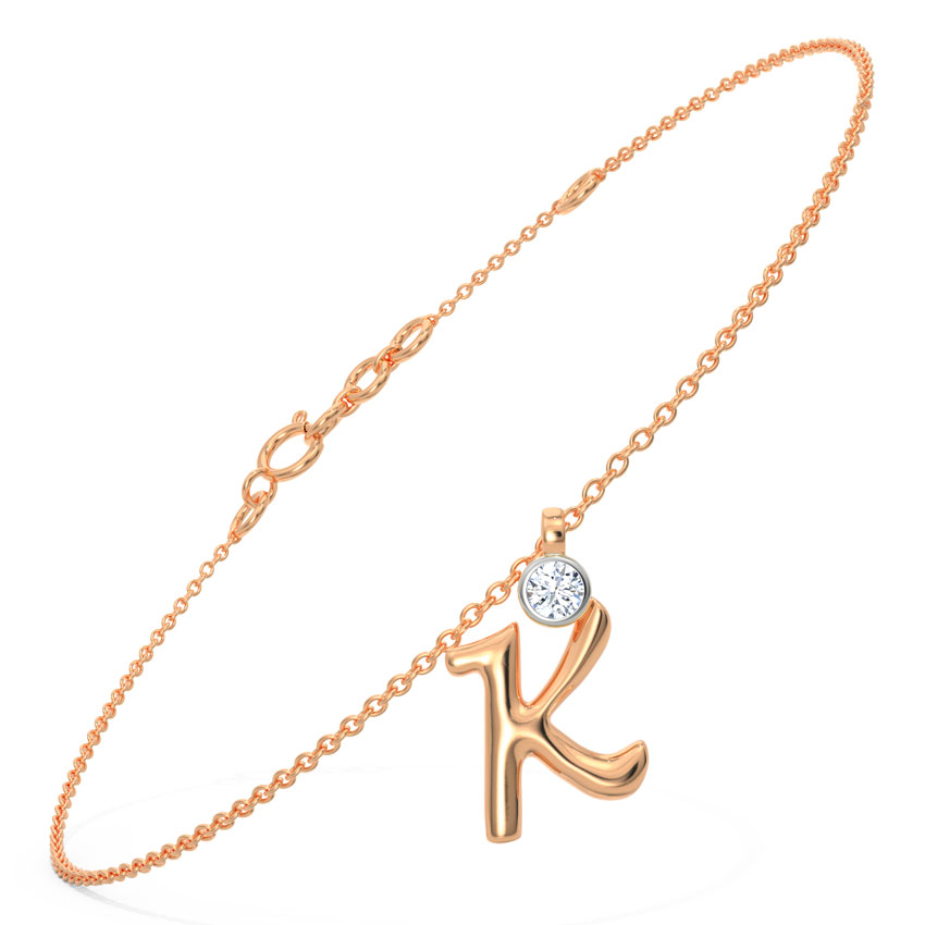 Alphabet K Charm Diamond Bracelet Alphabet K Charm Diamond Bracelet
