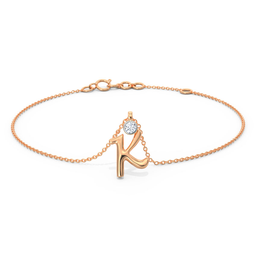 Alphabet K Charm Bracelet