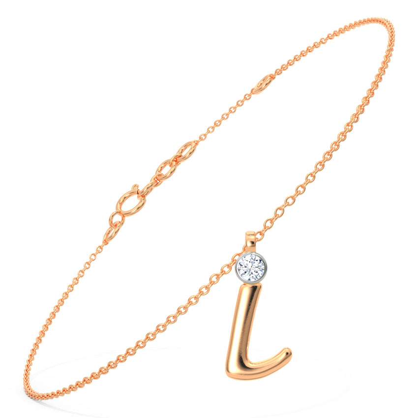 Alphabet C Charm Diamond Bracelet