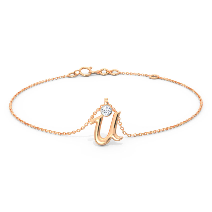 Alphabet U Charm Bracelet