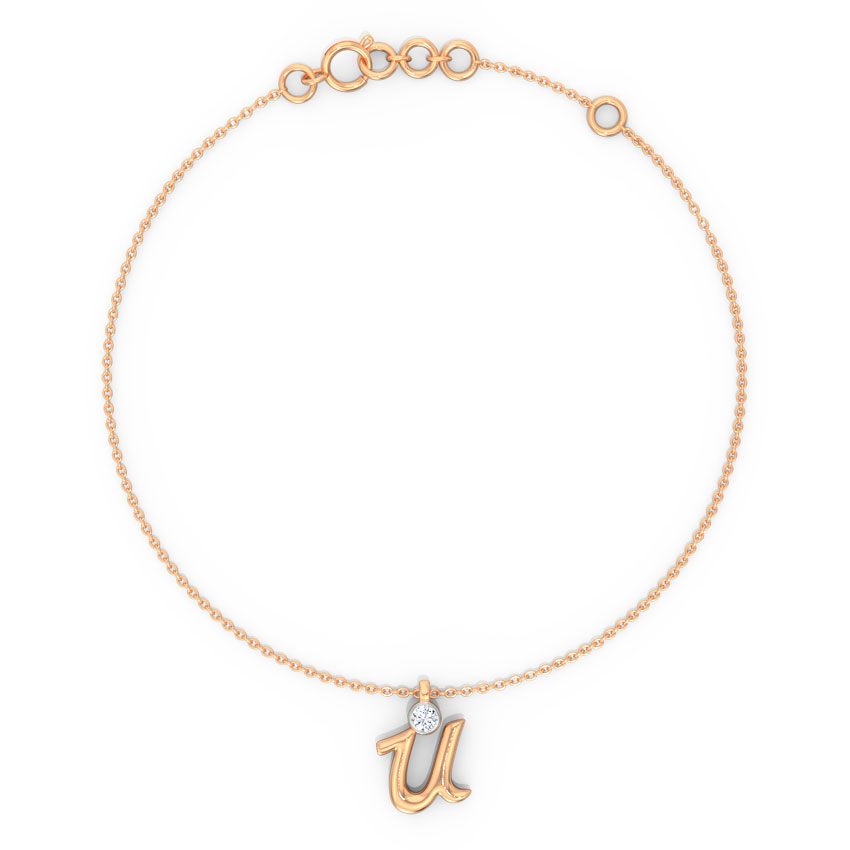 Charm Alphabet U Diamond Bracelet Charm Alphabet U Diamond Bracelet