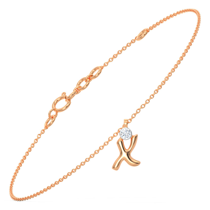 Alphabet X Charm Diamond Bracelet
