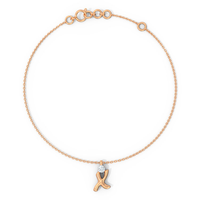 Alphabet X Charm Diamond Bracelet