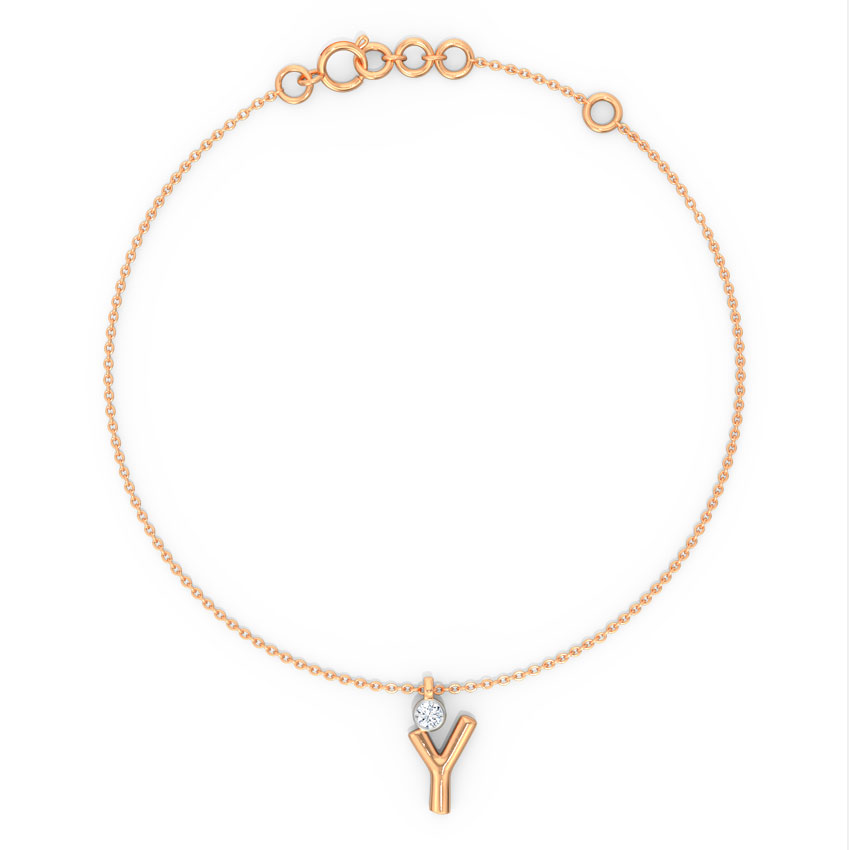 Alphabet Y Charm Diamond Bracelet