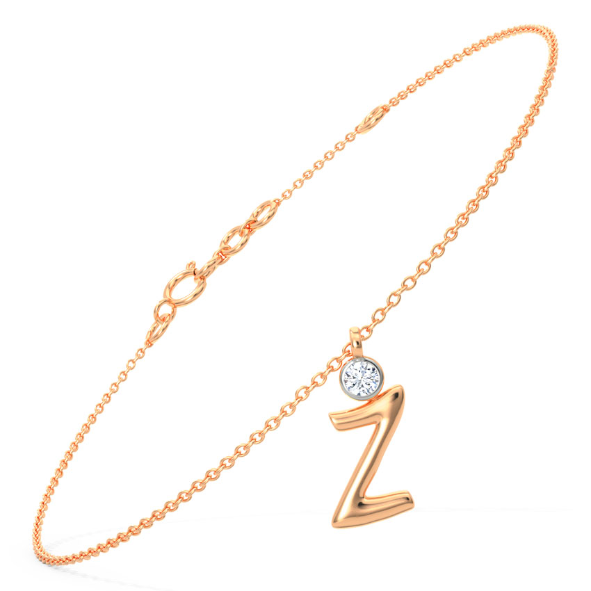 Charm Alphabet Z Diamond Bracelet Charm Alphabet Z Diamond Bracelet