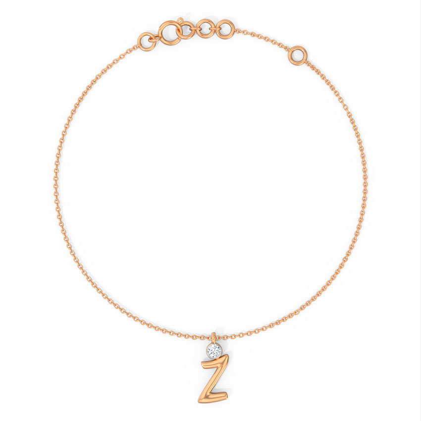 Charm Alphabet Z Diamond Bracelet Charm Alphabet Z Diamond Bracelet