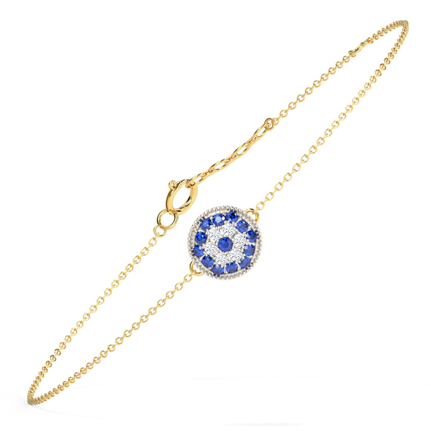 Halo Evil Eye Gemstone Bracelet