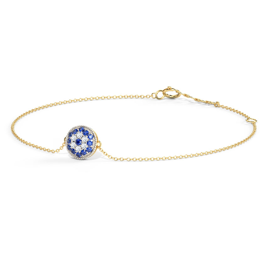 Halo Evil Eye Gemstone Bracelet