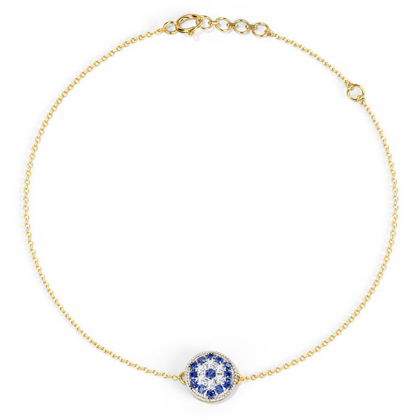 Halo Evil Eye Gemstone Bracelet