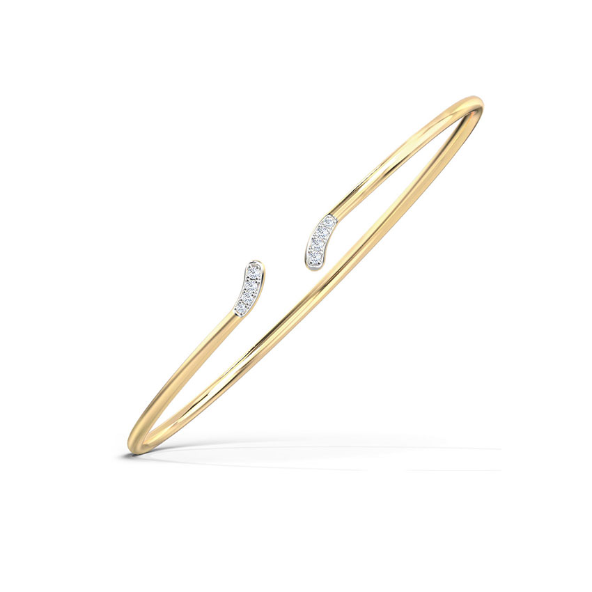 Diamond Bracelets 14 Karat Yellow Gold Curvature Diamond Bracelet