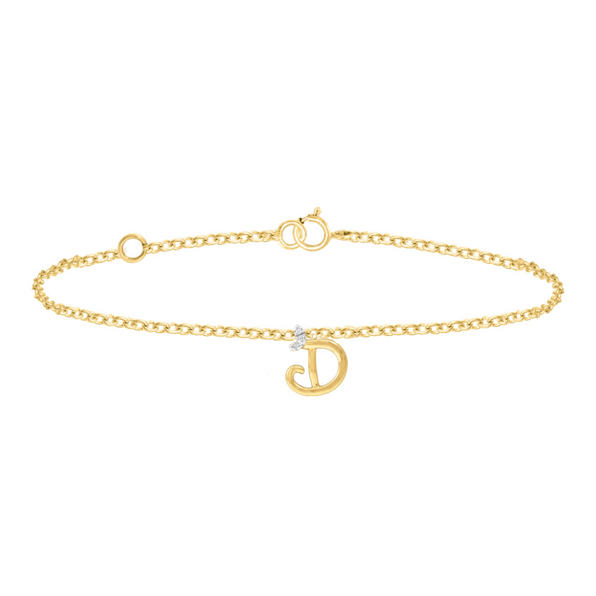 Leafy Alphabet D Bracelet