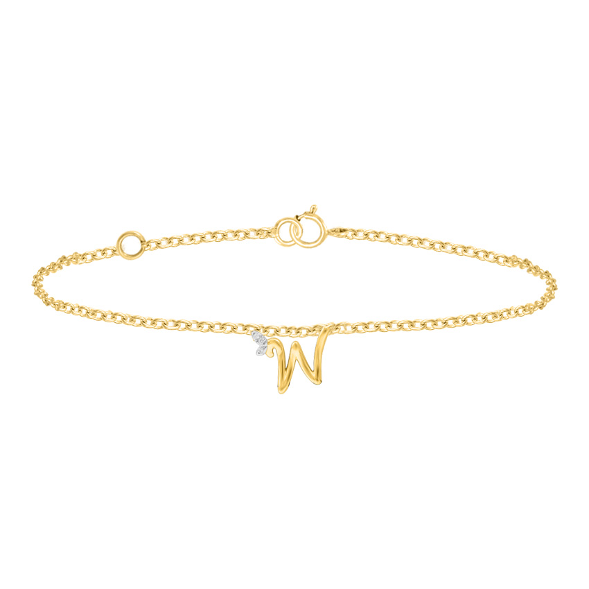 Diamond Bracelets 14 Karat Rose Gold Leafy Alphabet W Diamond Bracelet