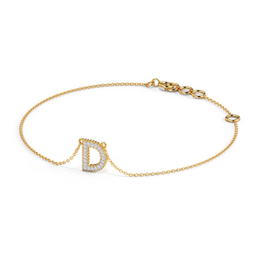 Dazzle Alphabet D Diamond Bracelet