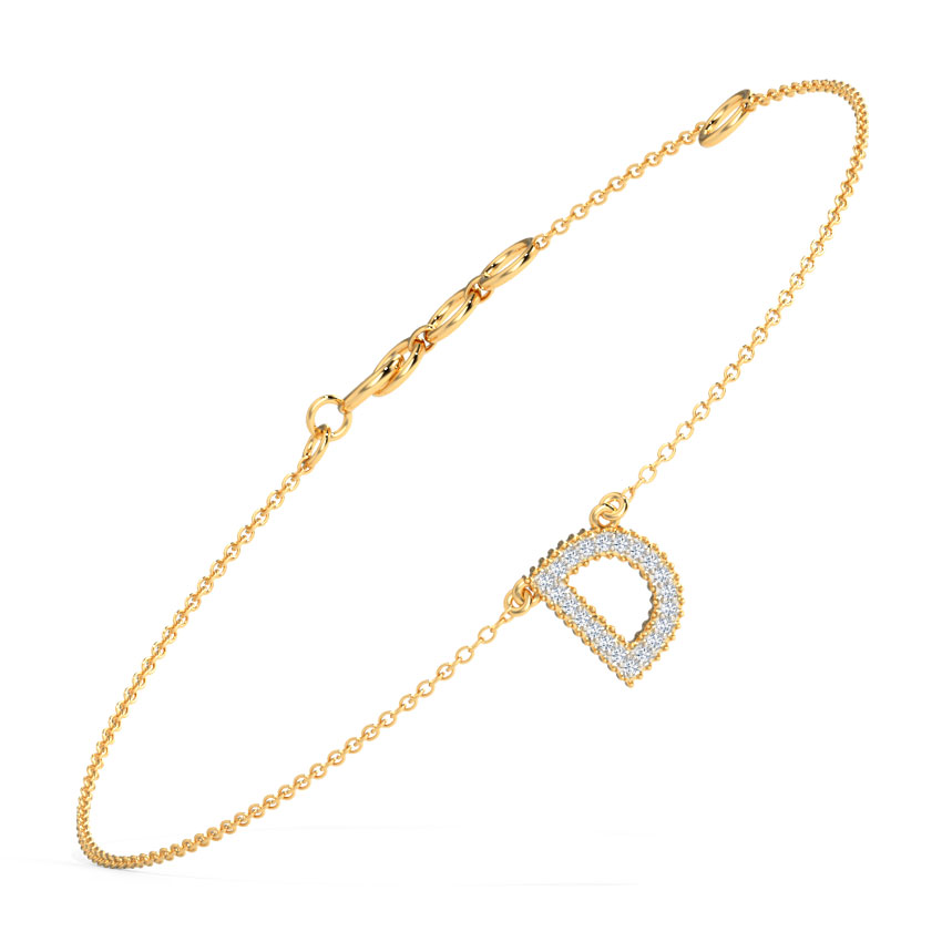 Dazzle Alphabet D Diamond Bracelet