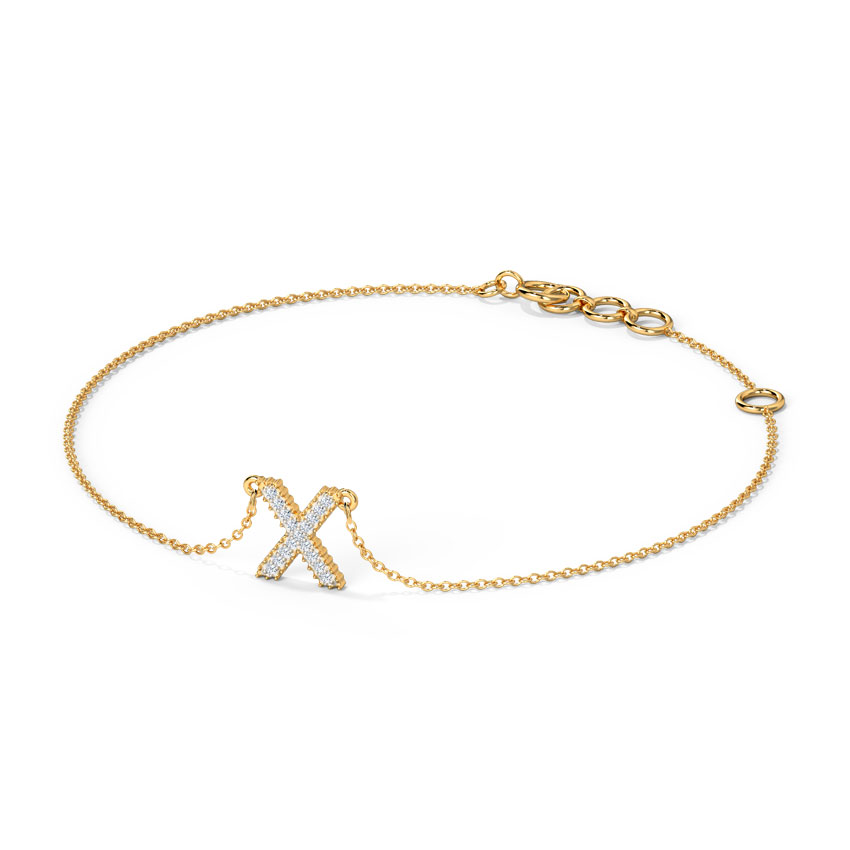 Dazzle Alphabet X Diamond Bracelet
