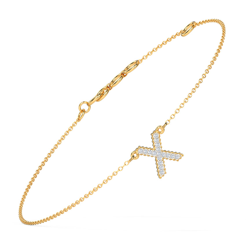 Dazzle Alphabet X Diamond Bracelet