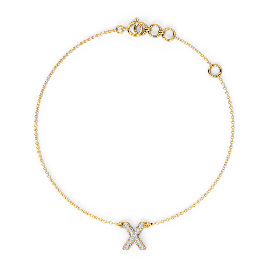Dazzle Alphabet X Diamond Bracelet