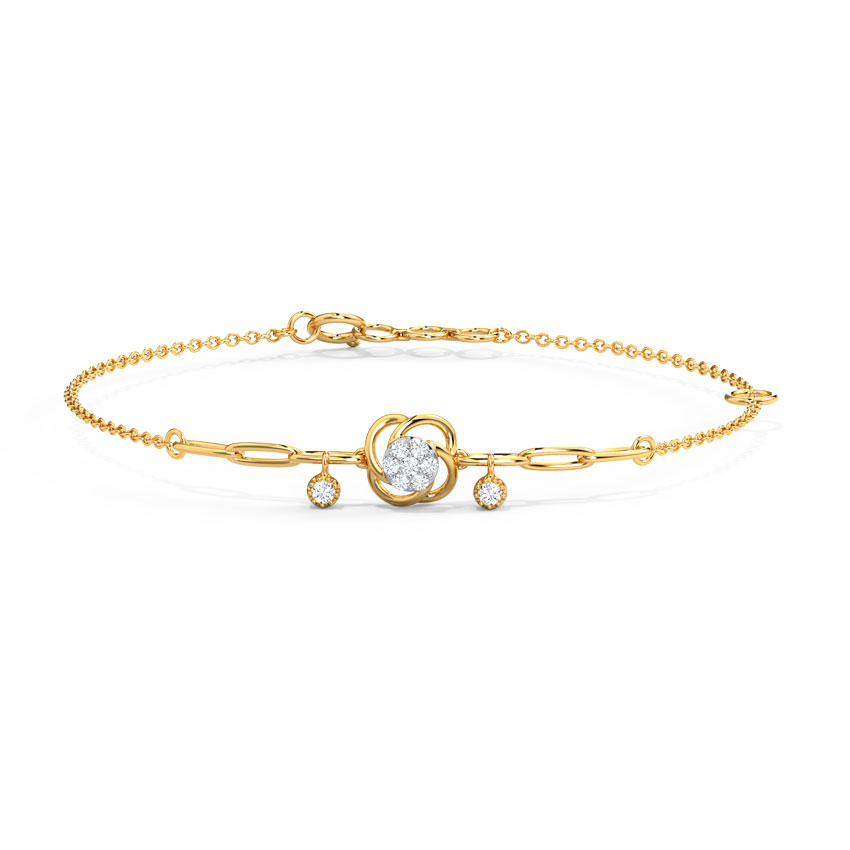 Diamond Bracelets 14 Karat Yellow Gold Spiral Spring Bracelet