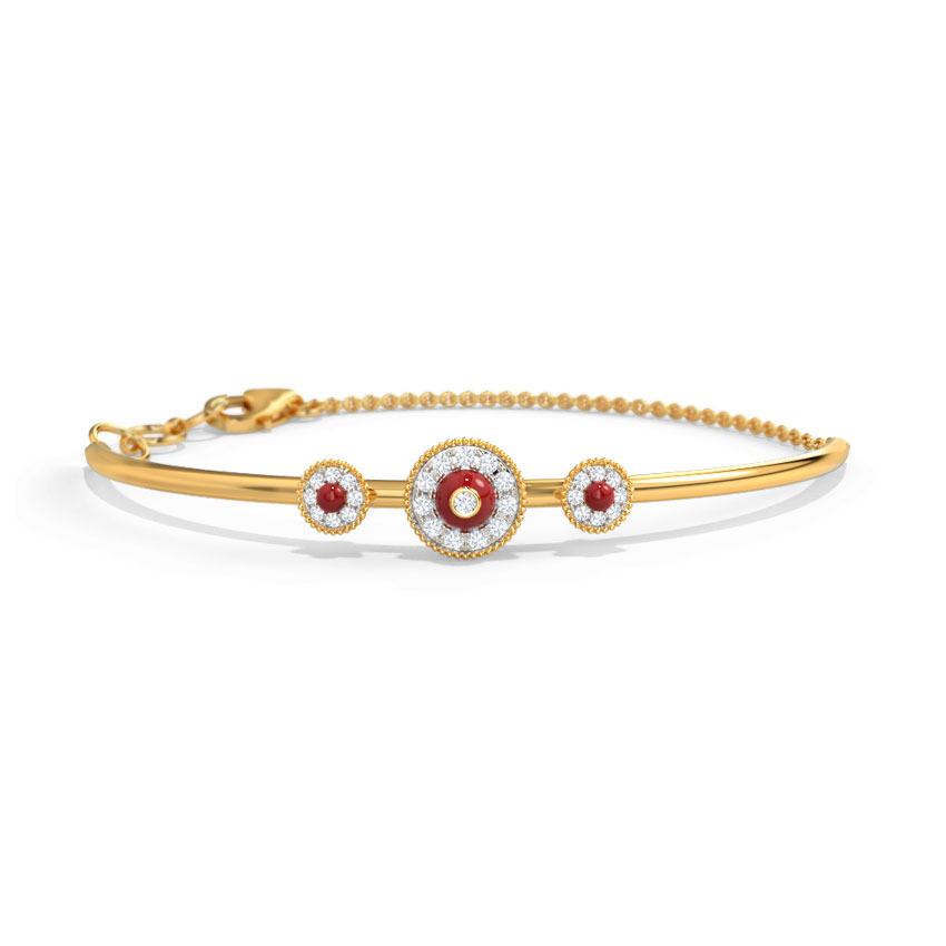 Diamond Bracelets 14 Karat Yellow Gold Kiranya Sphere Loha Diamond Bracelet