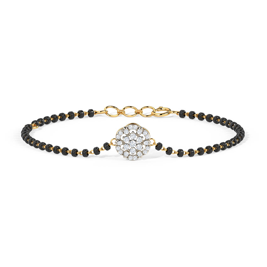 Diamond Bracelets 14 Karat Yellow Gold Sitara Diamond Mangalsutra Bracelet