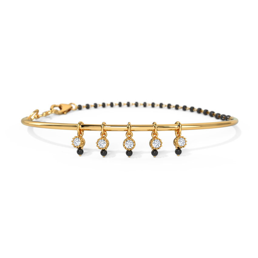 Diamond Bracelets 14 Karat Yellow Gold Saira Diamond Mangalsutra Bracelet