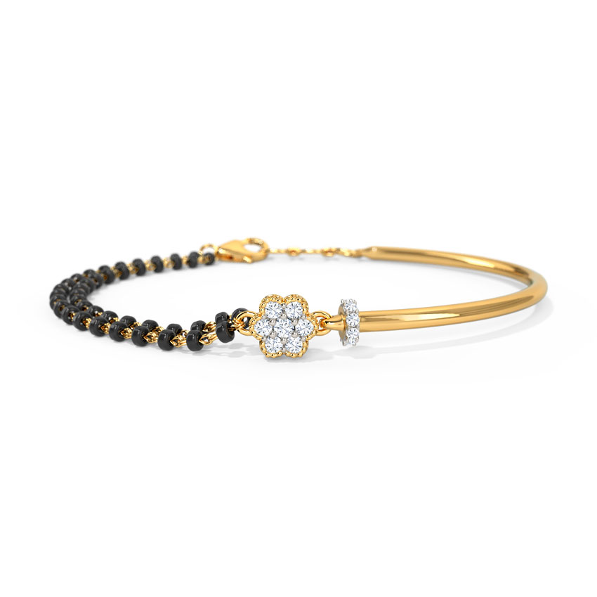 Diamond Bracelets 14 Karat Yellow Gold Mahika Diamond Mangalsutra Bracelet