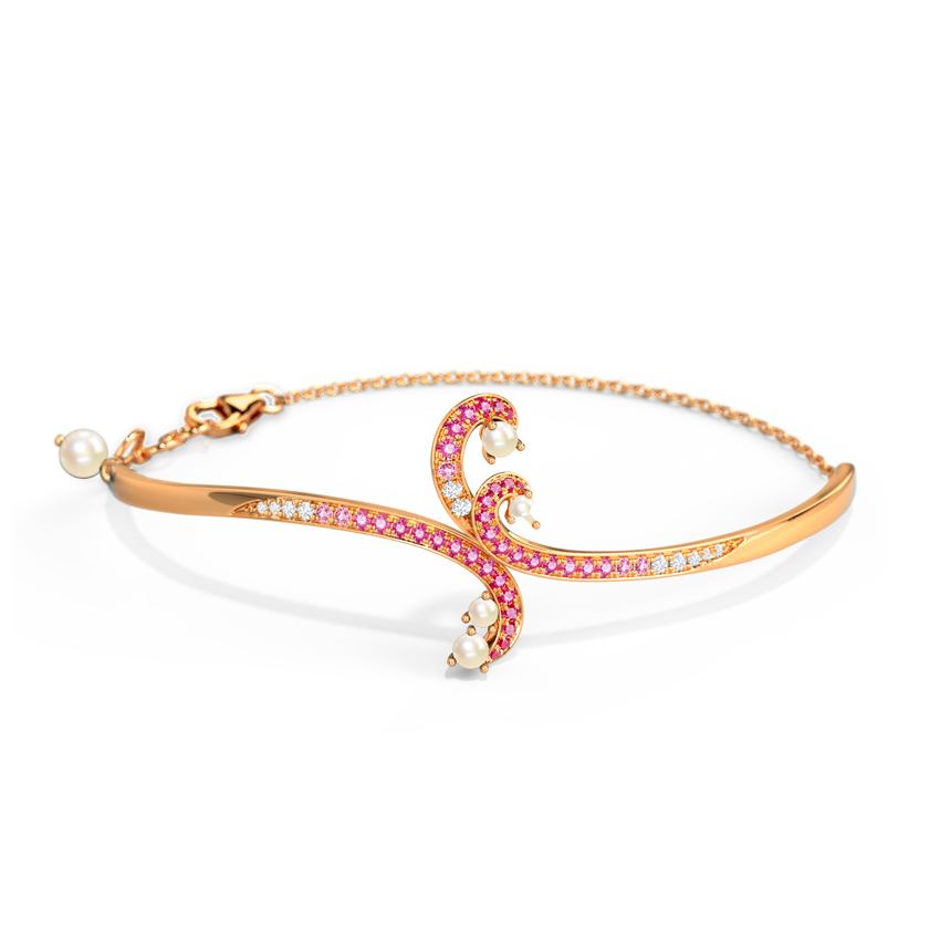 Diamond,Gemstone Bracelets 14 Karat Rose Gold Morgana Swirl Gemstone Bracelet