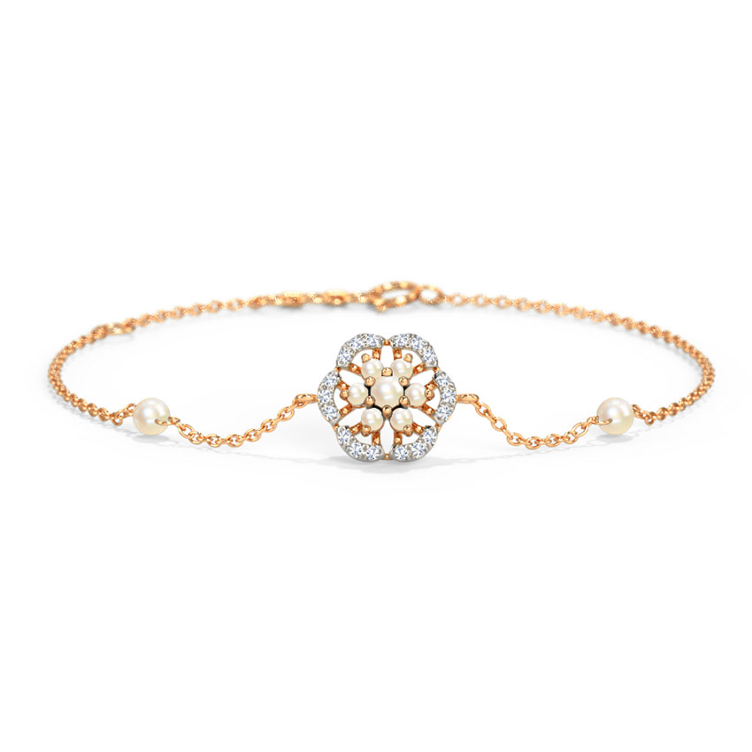 Diamond,Gemstone Bracelets 14 Karat Rose Gold Briella Flora Gemstone Bracelet