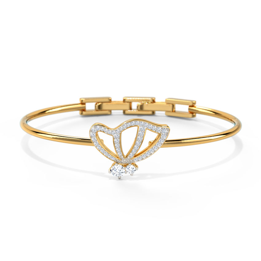 Diamond,Gemstone Bracelets 18 Karat Yellow Gold Butterfly Bracelet by Francesa