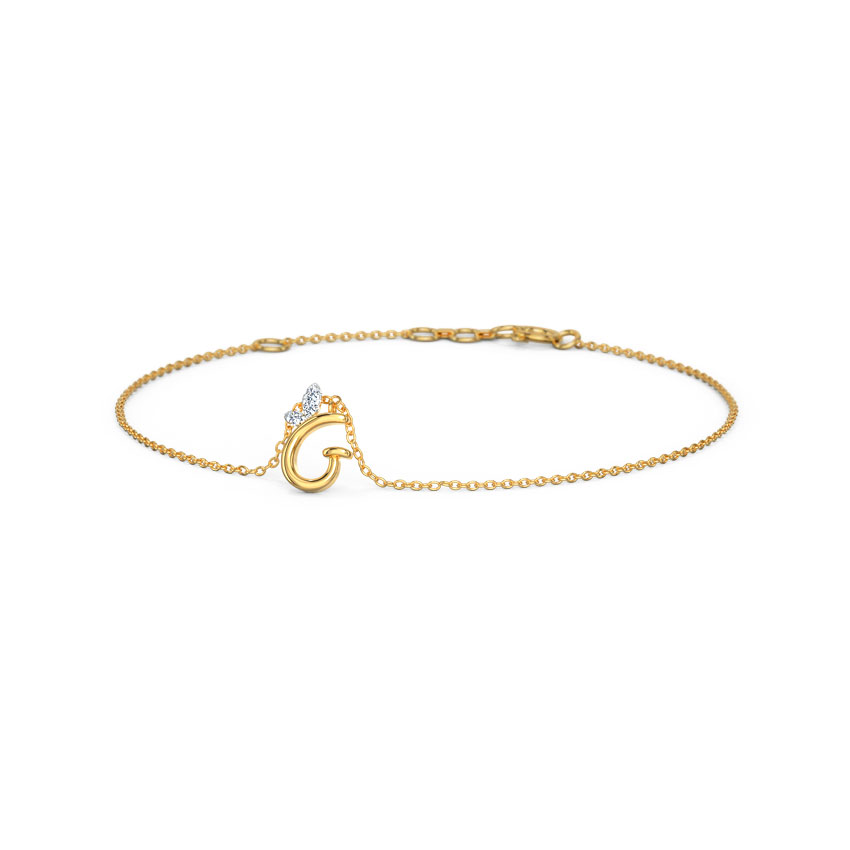 Leafy Alphabet G Diamond Bracelet Leafy Alphabet G Diamond Bracelet