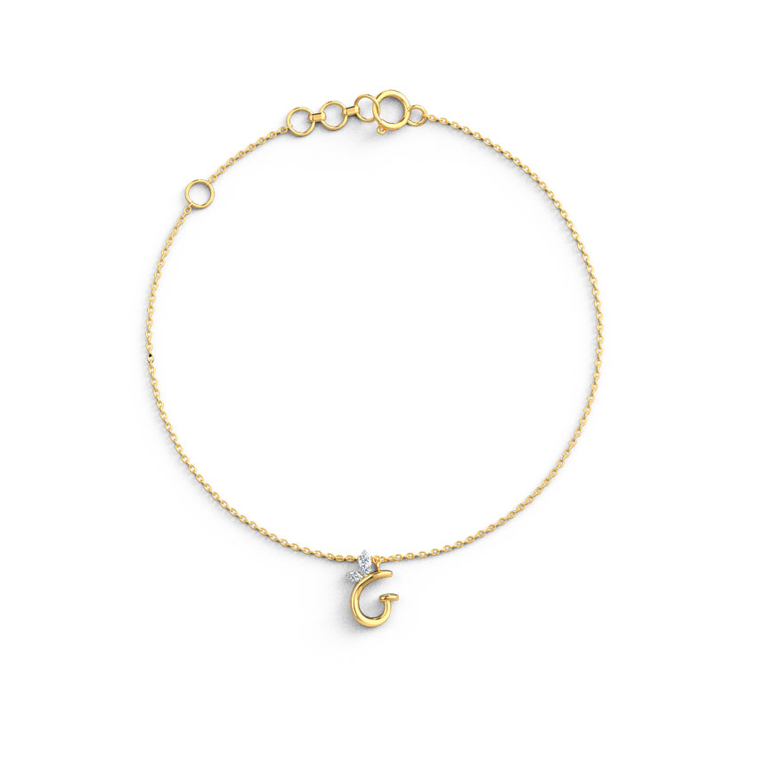 Leafy Alphabet G Diamond Bracelet Leafy Alphabet G Diamond Bracelet