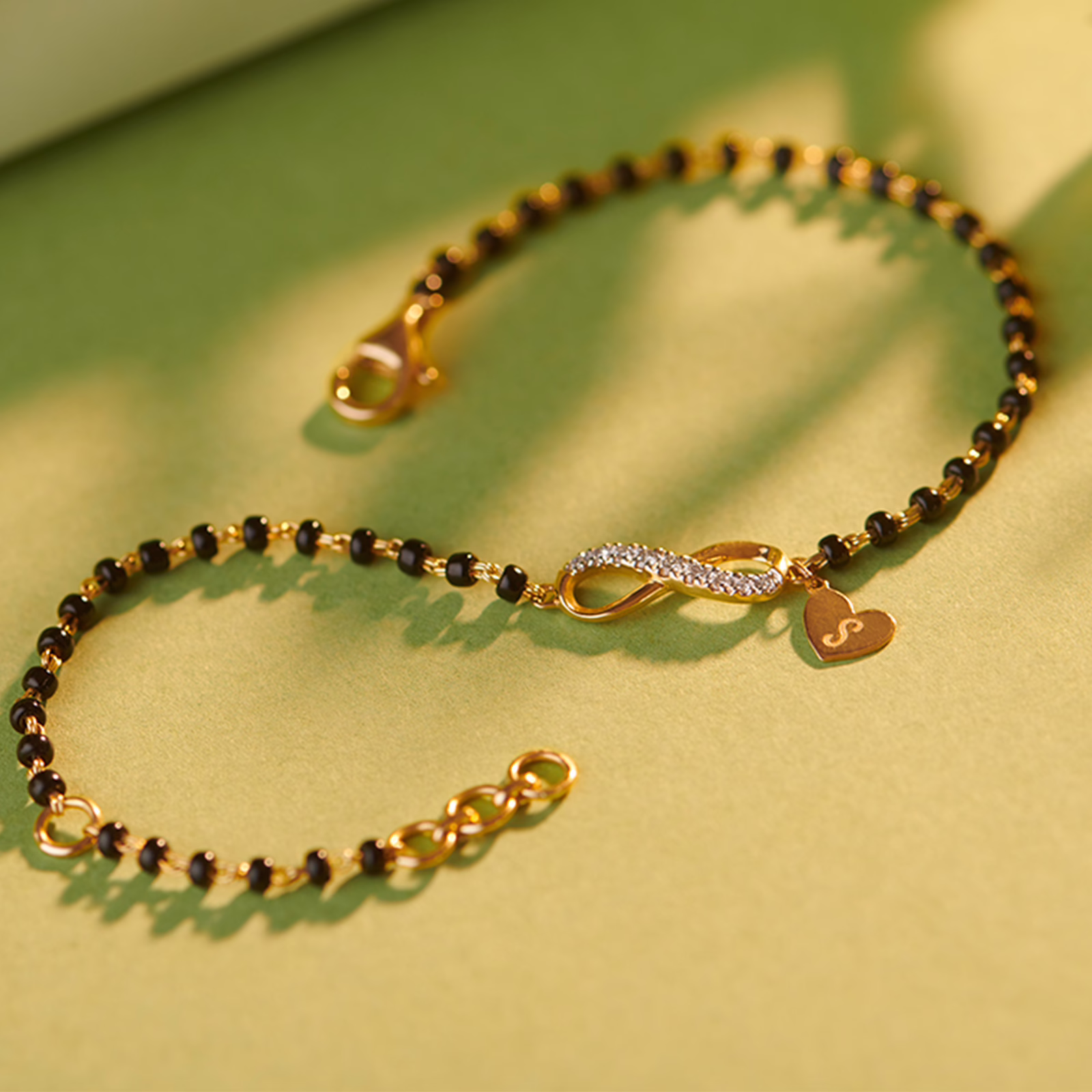 Diamond Bracelets 18 Karat Yellow Gold Eternal Infinity  Personalised Diamond Mangalsutra Bracelet