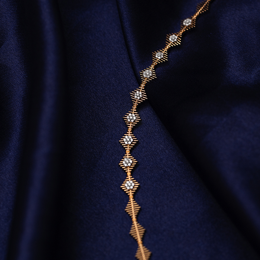 Diamond Bracelets 14 Karat Yellow Gold Leyleh Diamond Bracelet