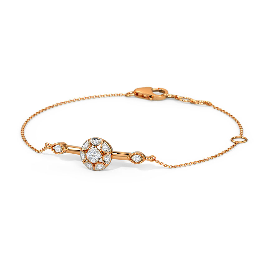 Diamond Bracelets 18 Karat Rose Gold Aurina Moving Diamond Bracelet