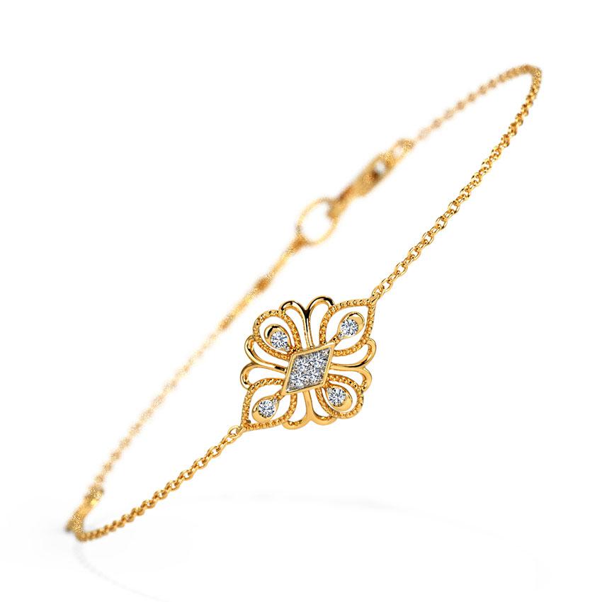 Diamond Bracelets 18 Karat Yellow Gold Deleria Diamond Bracelet