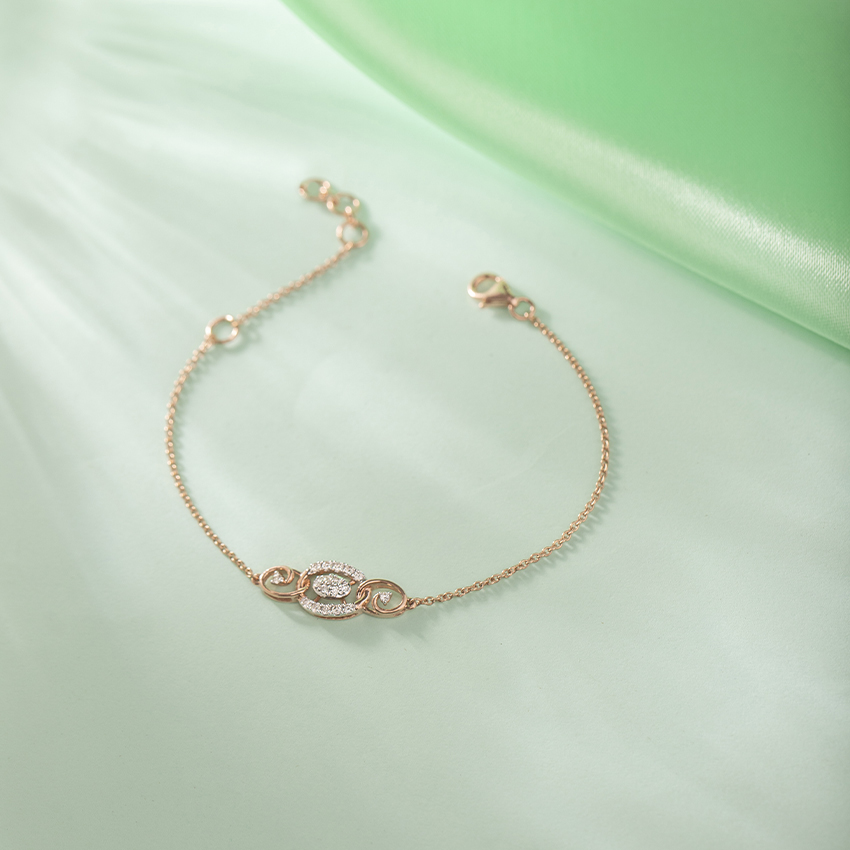 Diamond Bracelets 14 Karat Rose Gold Encircle Diamond Bracelet