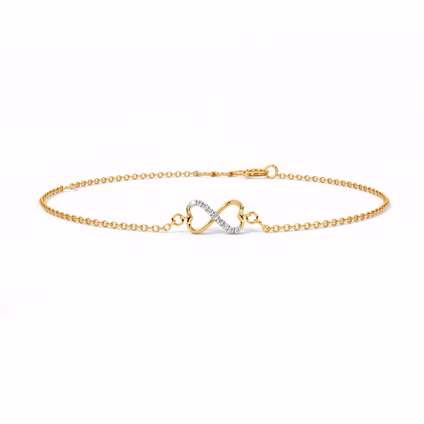 Diamond Bracelets 14 Karat Yellow Gold Coheart Diamond Bracelet