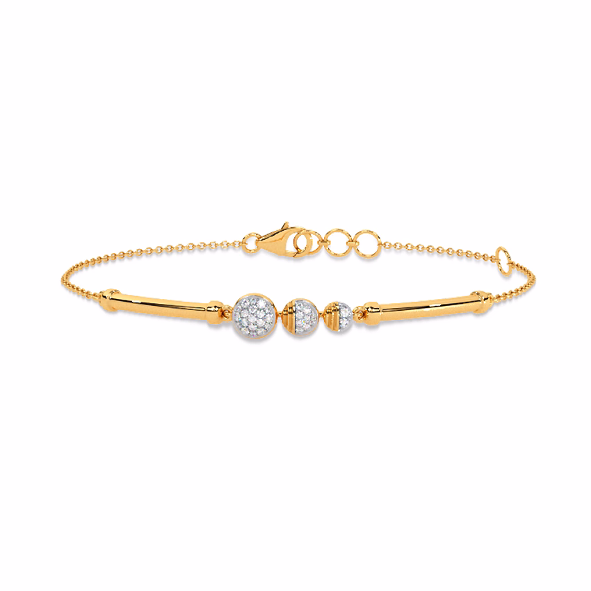 Diamond Bracelets 18 Karat Yellow Gold Eclipse Aura Diamond Chain Bracelet