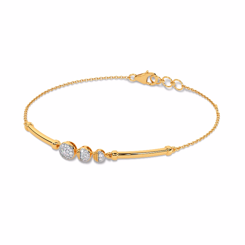 Diamond Bracelets 18 Karat Yellow Gold Eclipse Aura Diamond Chain Bracelet