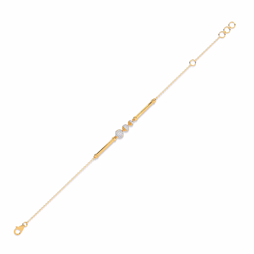 Diamond Bracelets 18 Karat Yellow Gold Eclipse Aura Diamond Chain Bracelet