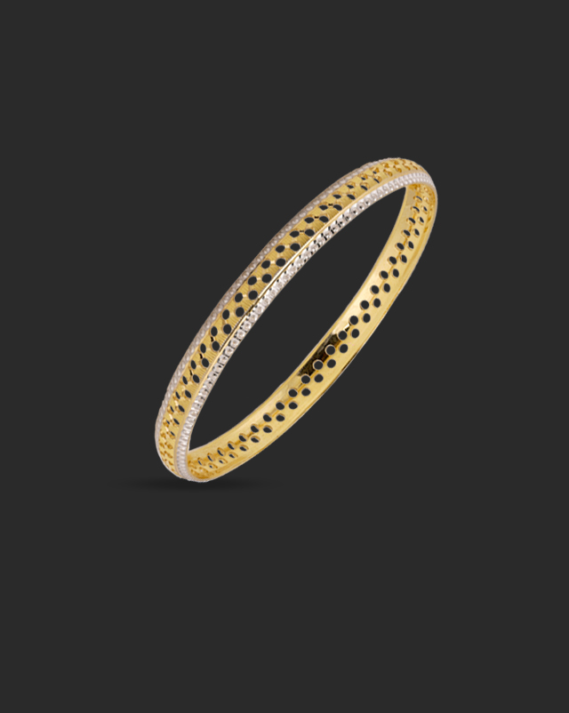 Gold Bangles 22 Karat Yellow Gold Cutout Gold Bangle