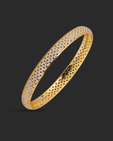 Gold Bangles 22 Karat Yellow Gold Edgy Lattice Gold Bangle