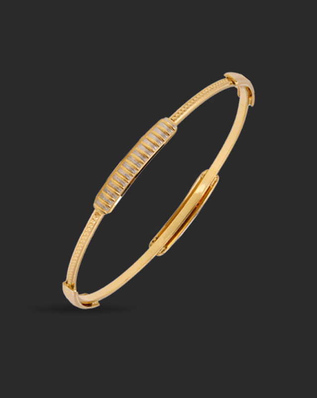 Linear Groove Gold Bangle