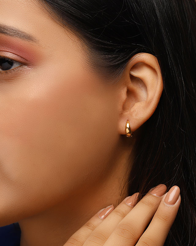 Gold Earrings 22 Karat Yellow Gold Arushi 22KT Gold Hoop Earrings