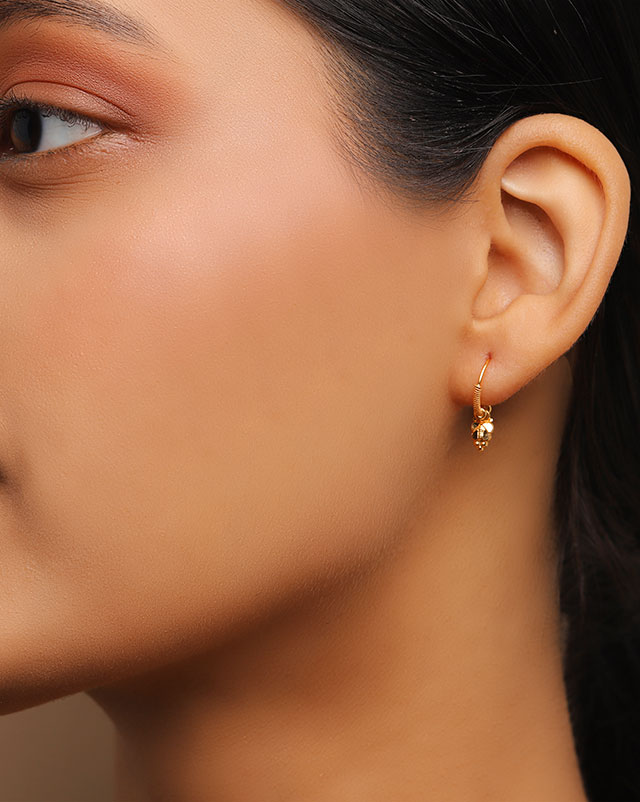 Gold Earrings 22 Karat Yellow Gold Alina 22Kt Gold Hoop Earrings